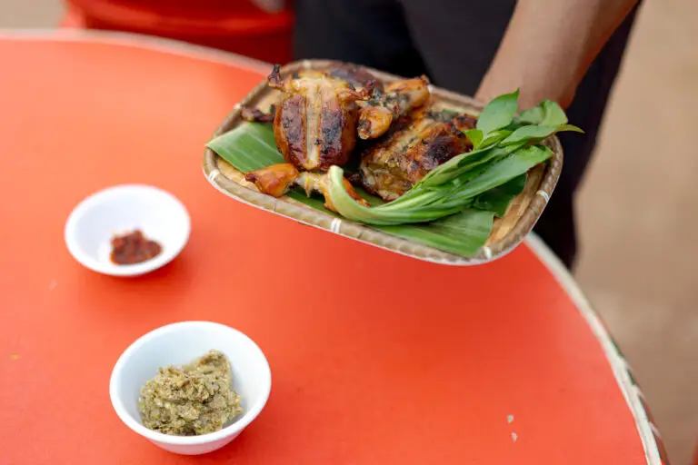 BBQ frog being served