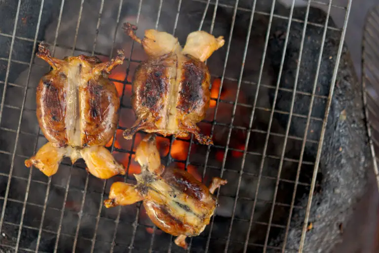 Grilled Cambodian BBQ frog on our Siem Reap street food tour